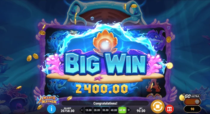Manta Mayhem большой выигрыш